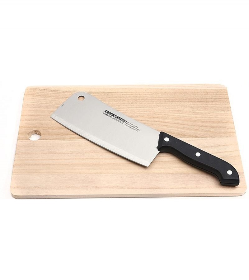 6pcs - Steel Blade Knife Set With Cutting Board