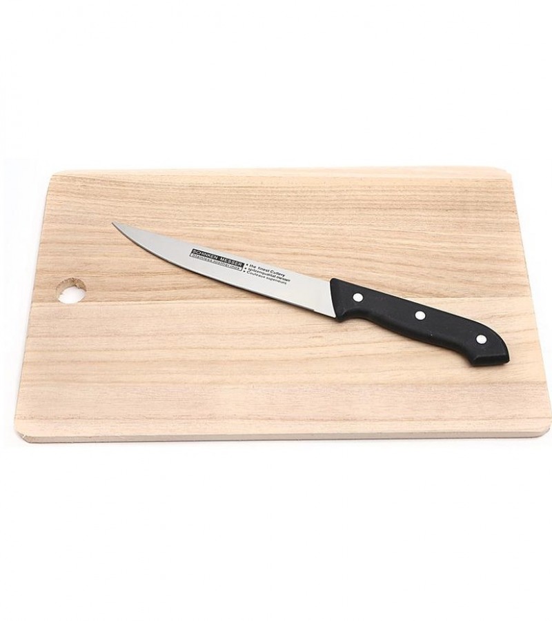 6pcs - Steel Blade Knife Set With Cutting Board