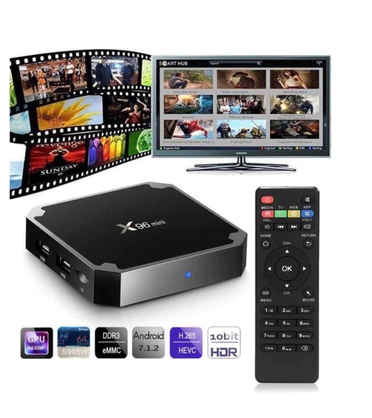 Android Smart TV Box X96 Mini Quad Core 2GB +16GB