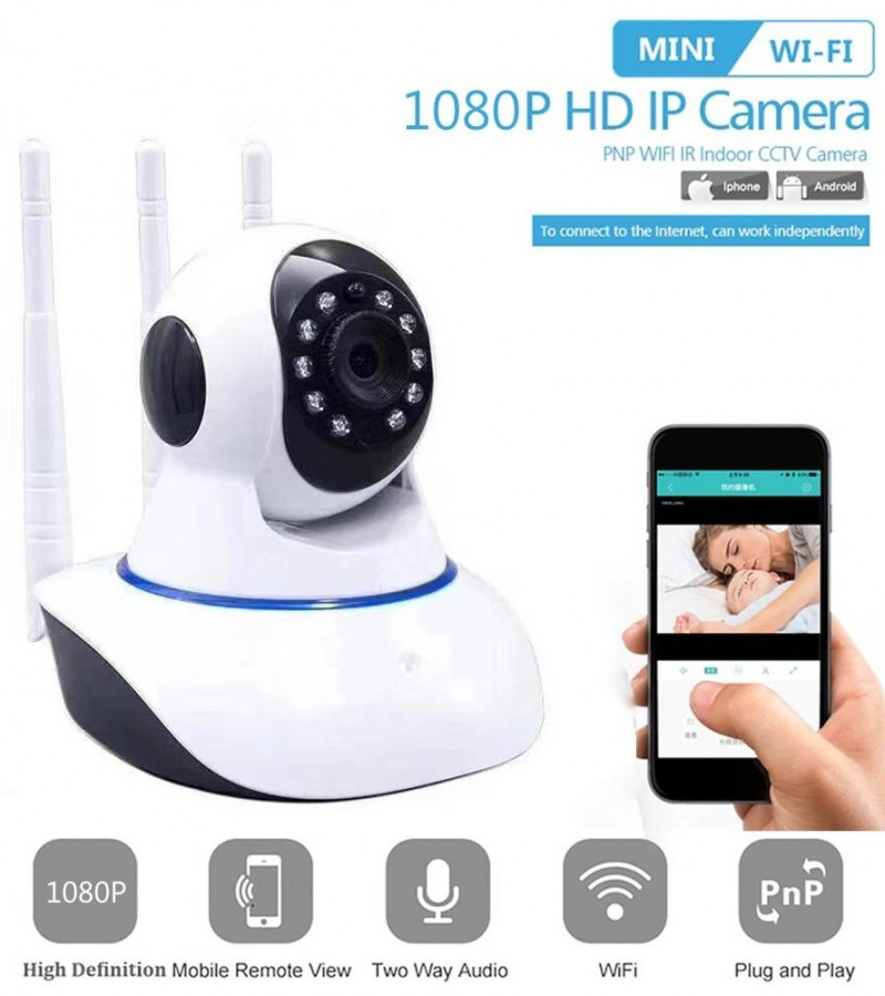 IP WIRELESS CAMERA 360 WITH 3 ANTENNA