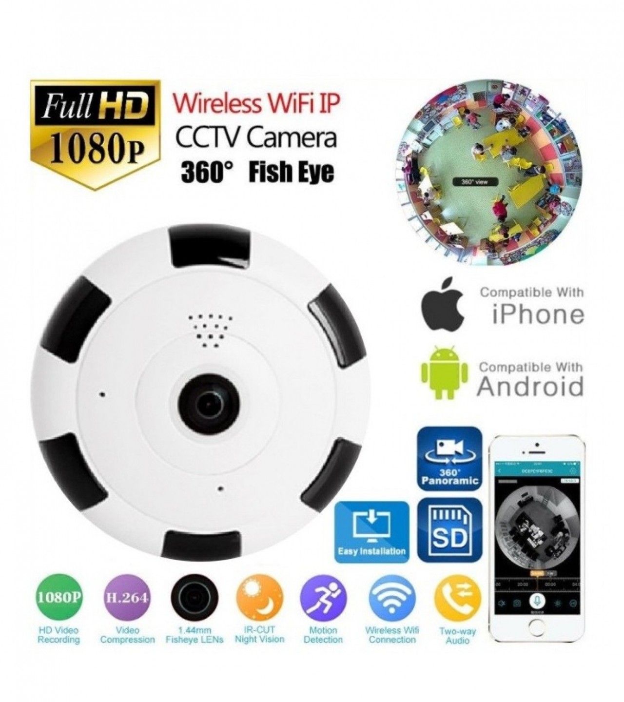 IP WIRELSS PANORAMIC FISH CAMERA V380