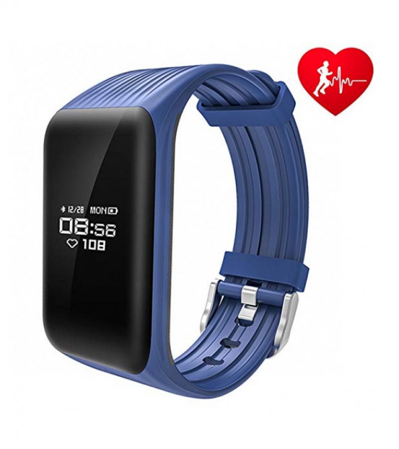 K1 Blue Blood Pressure Waterproof Bluetooth Fitness Bracelet Heart Rate Monitor