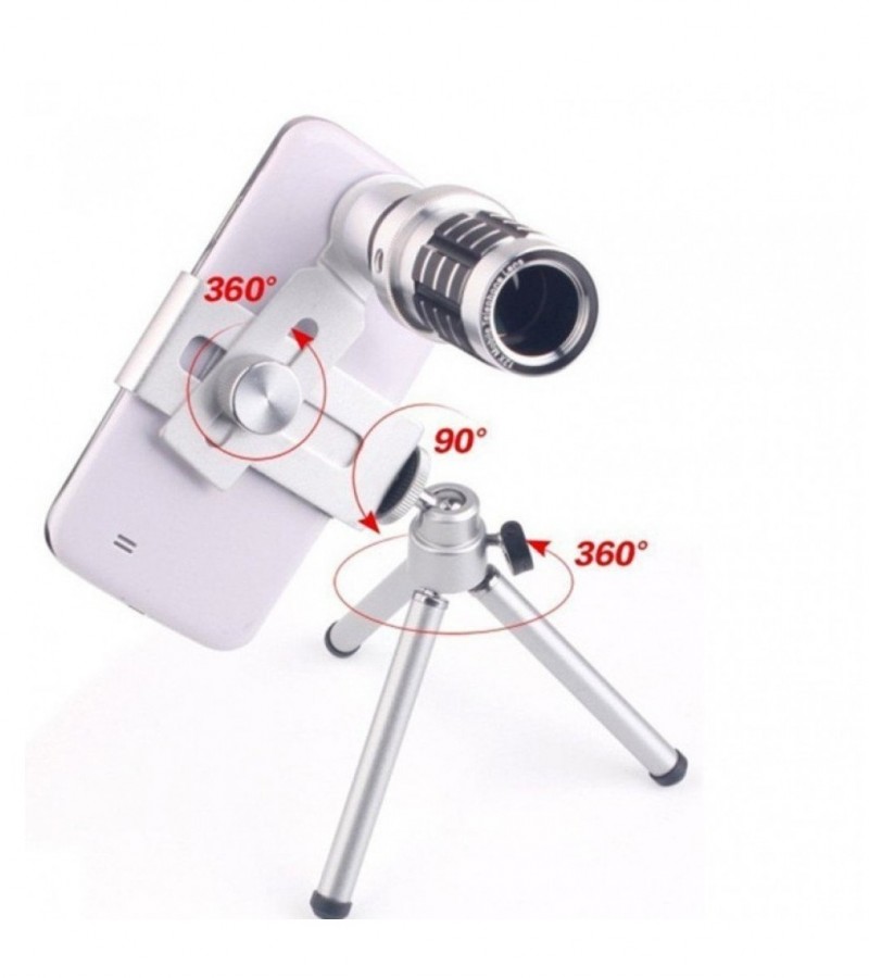 Mobile Phone Tripod with Phone Camera Kit 12x Optical Zoom Universal