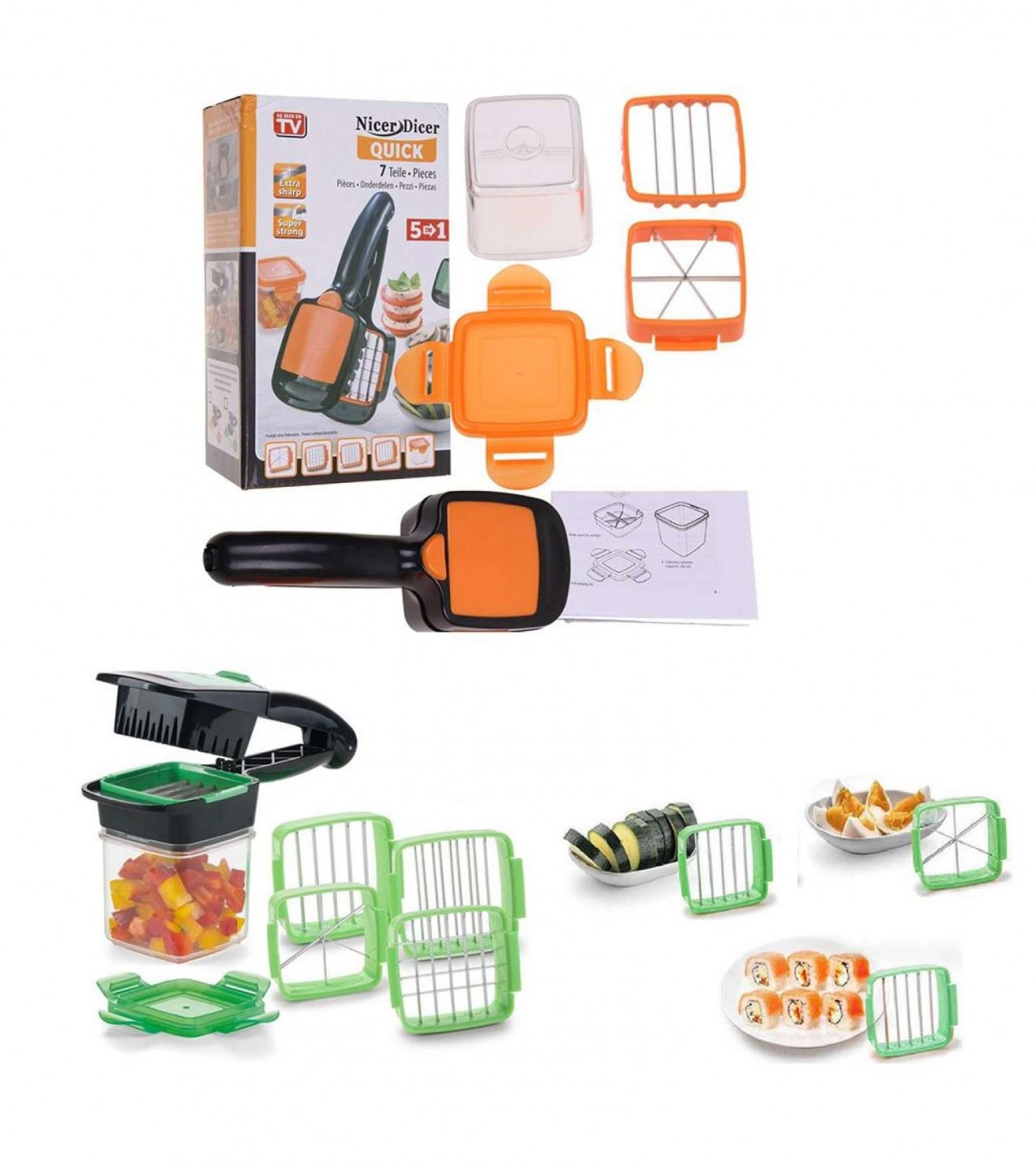 Nicer Dicer 5 in 1 Multi-Cutter Quick Vegetable Food Fruit  Cutter Slicer