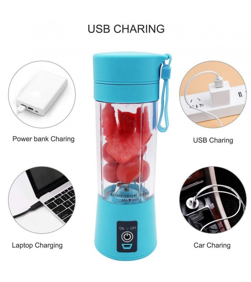 Personal Blender USB Juicer Cup Portable Juicer Blender 6 Blades Rechargeable Fruit Mixing Machine F