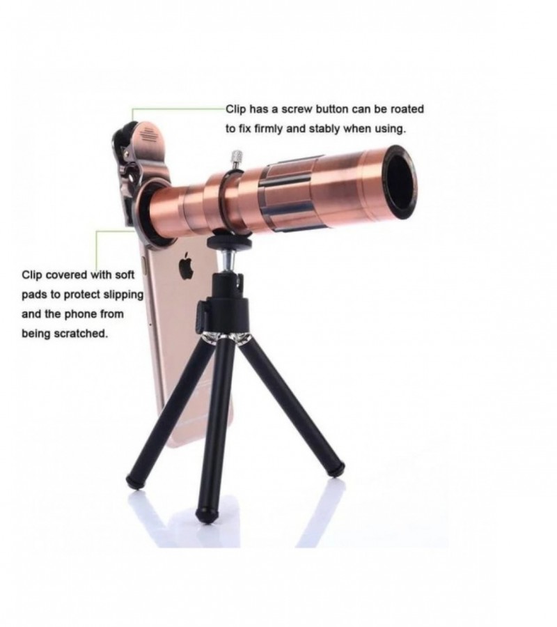 Phone Lens 20x Zoom Telephoto Lens With Universal Clip And Mini Flexible Tripod