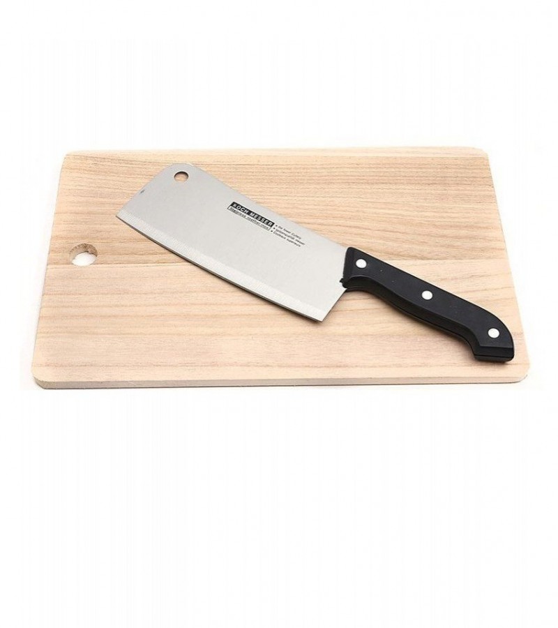 Steel Blade Knife Set With Cutting Board- 6pcs