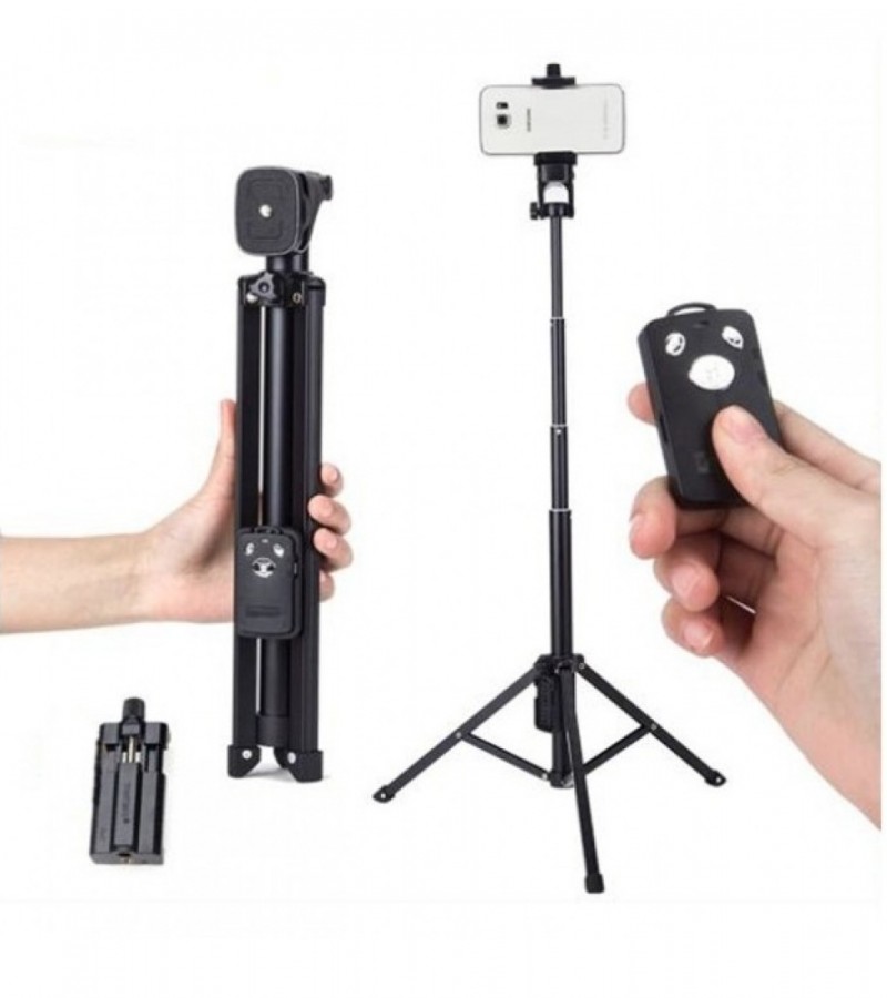 Yunteng YT-1688 3 in1 Tripod Selfie Stick And Self-Portrait Monopod - Black