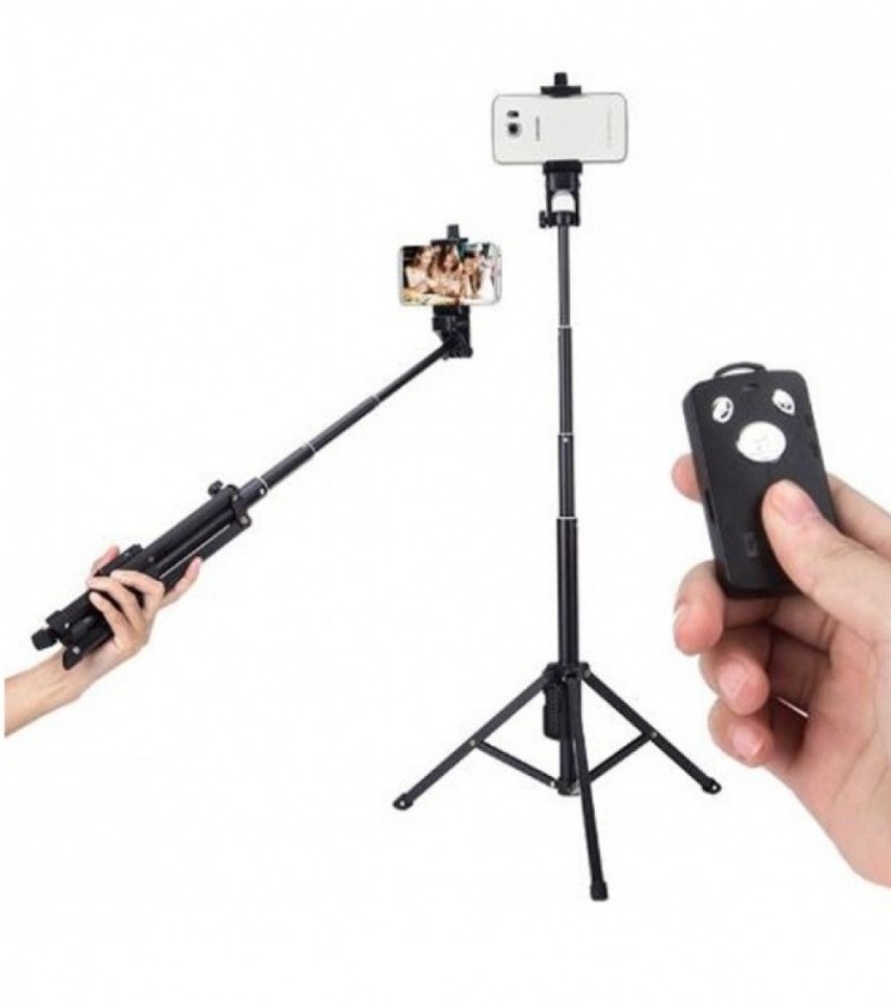 Yunteng YT-1688 3 in1 Tripod Selfie Stick And Self-Portrait Monopod - Black